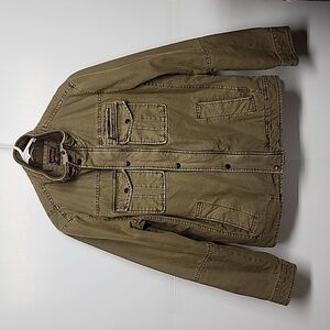 Levis Military Style Trucker Denim szM army green quilted lined jacket. Gorpcore